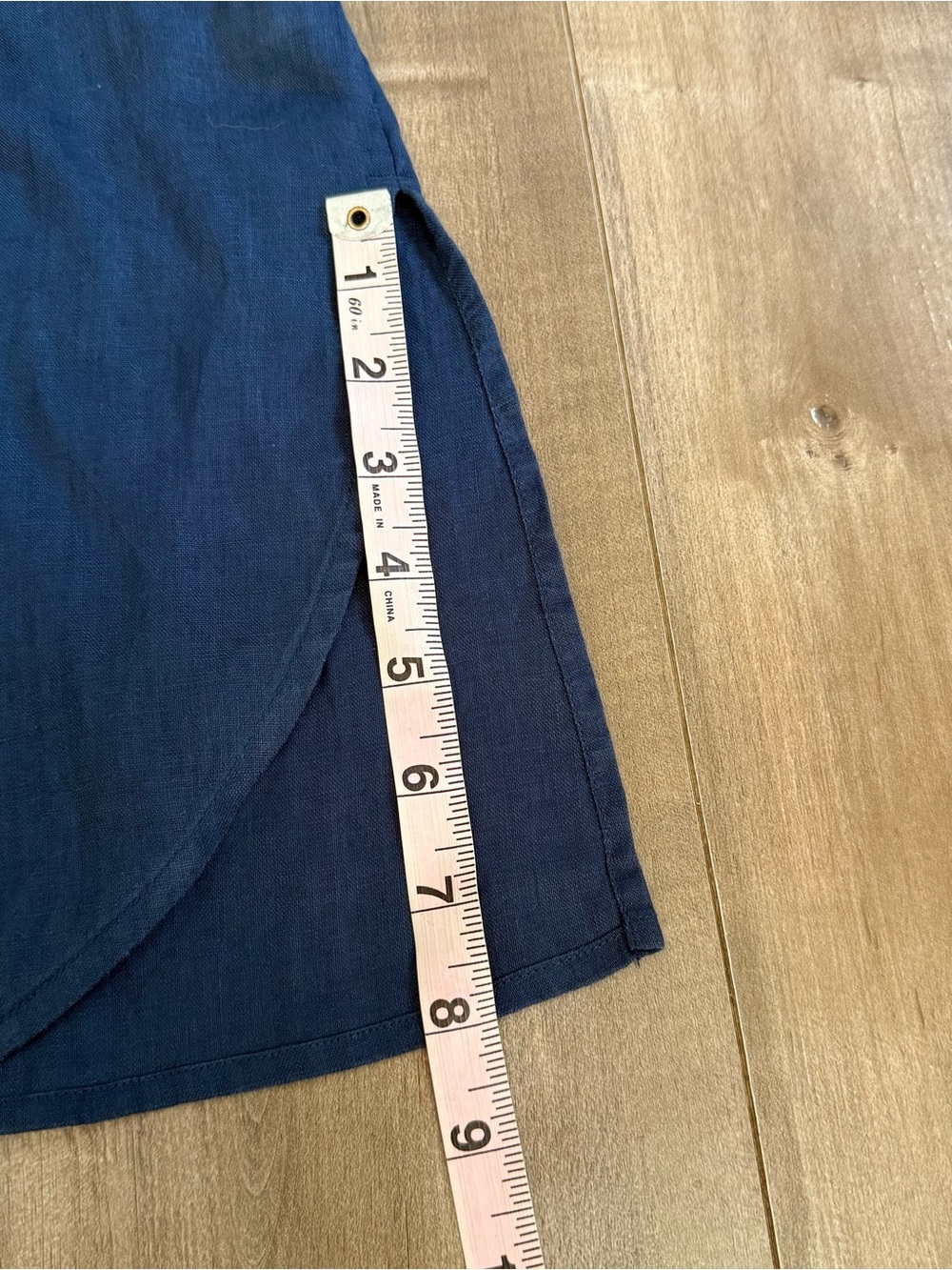 J Jill Love Linen Sleeveless Tunic Button Up Collared Medium Navy Blue Summer - Picture 6 of 7